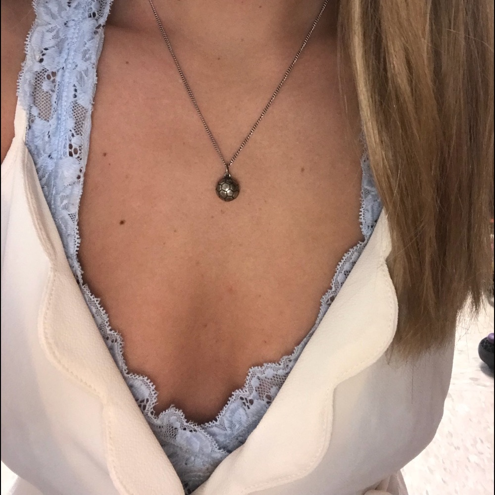 silver james avery necklace soccer ball pendant